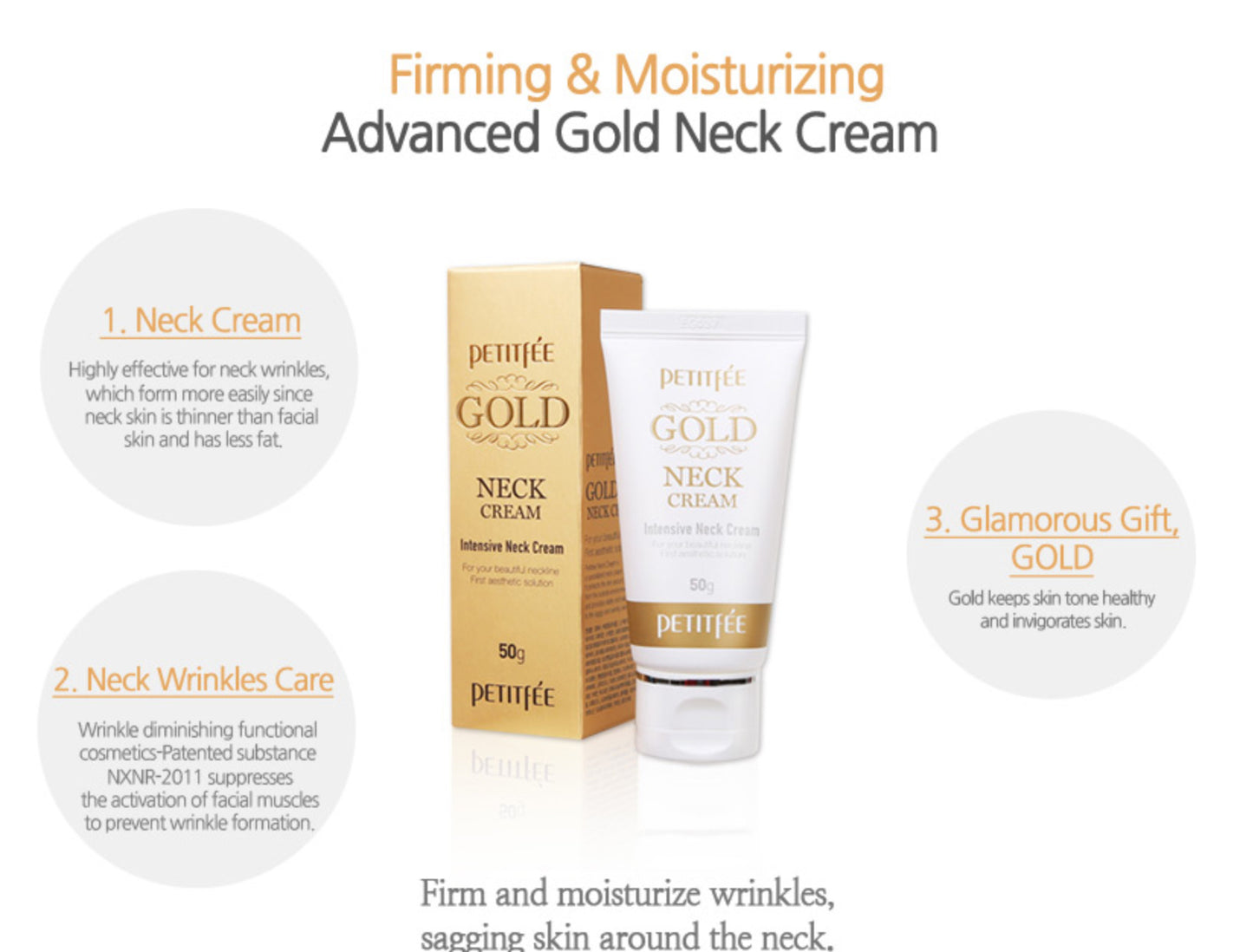 Petitfee Gold Neck Cream 1.69 fl. oz. (50g)