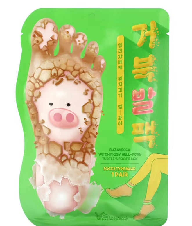 Elizavecca, Socks Type Mask, Witch Piggy Hell-Pore Turtle's Foot Pack, 1 Pair.