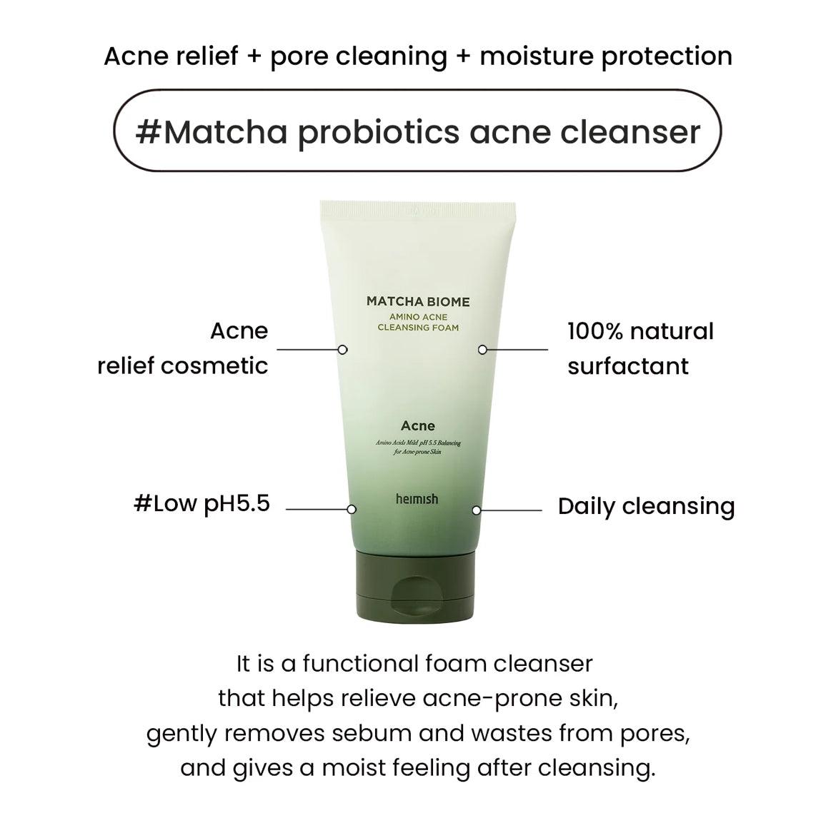 Heimis Matcha Biome Cleansing Foam 🍵 150g.